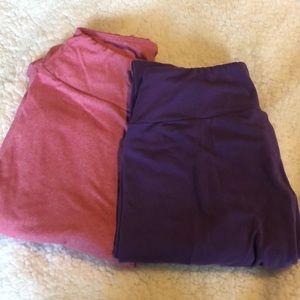 LuLaRoe solid leggings pink OS